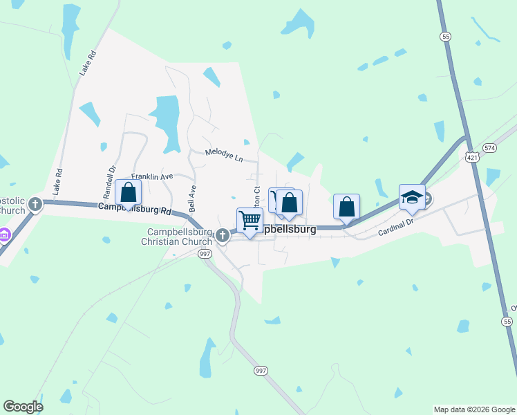map of restaurants, bars, coffee shops, grocery stores, and more near 70-198 Chilton Court in Campbellsburg