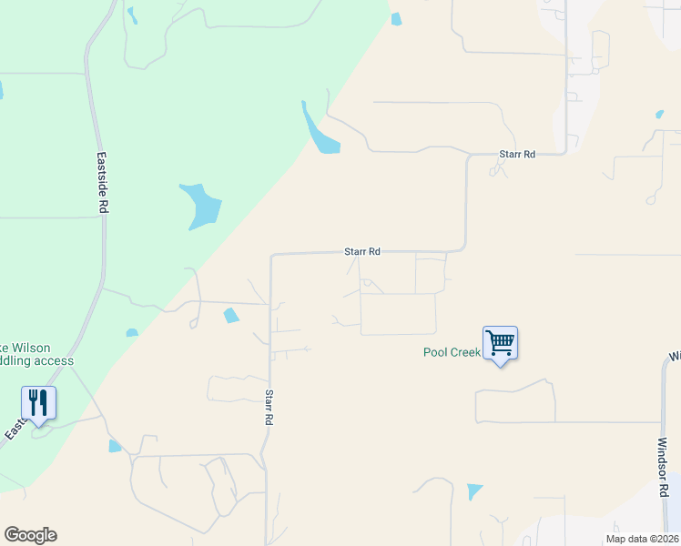 map of restaurants, bars, coffee shops, grocery stores, and more near 7050 Starr Road in Windsor