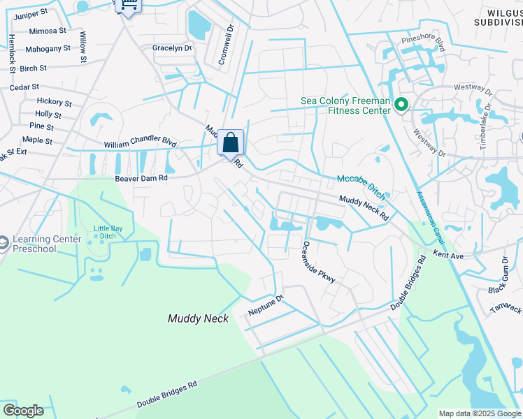 map of restaurants, bars, coffee shops, grocery stores, and more near 650 Ocean Boulevard in Frankford