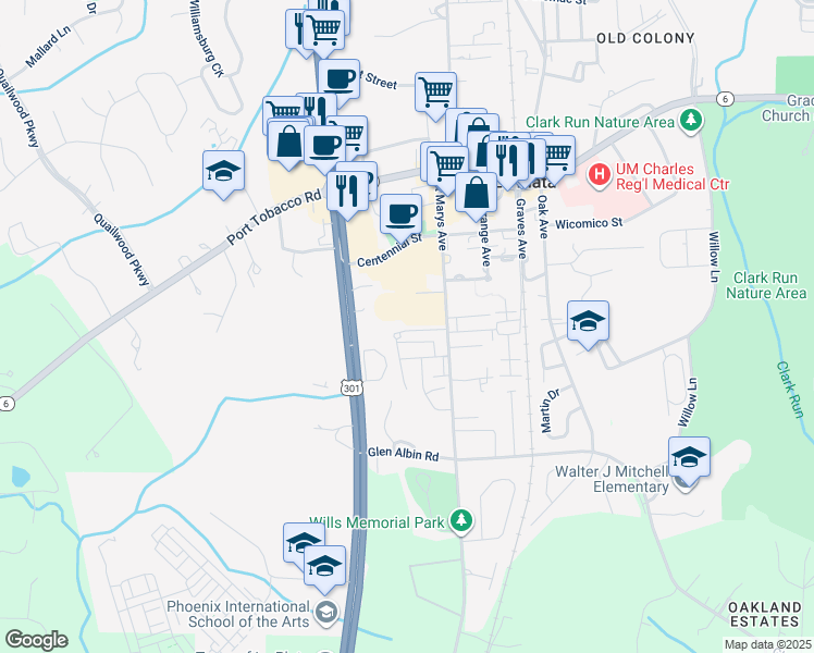 map of restaurants, bars, coffee shops, grocery stores, and more near 45 Hibiscus Court in La Plata