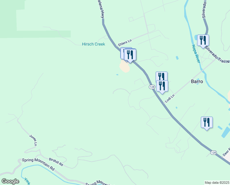 map of restaurants, bars, coffee shops, grocery stores, and more near 3059 Saint Helena Highway in St. Helena