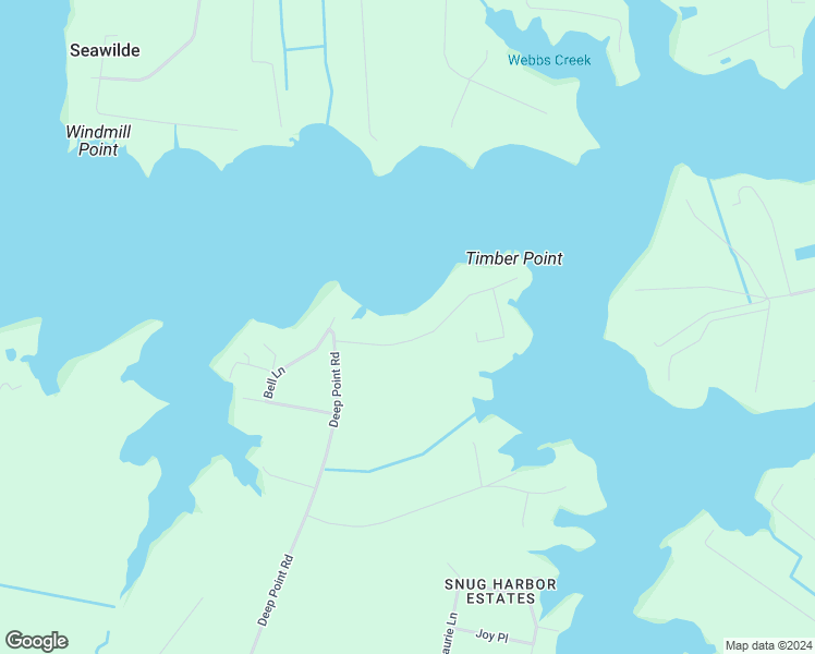 map of restaurants, bars, coffee shops, grocery stores, and more near 1514 Deep Point Road in Woolford