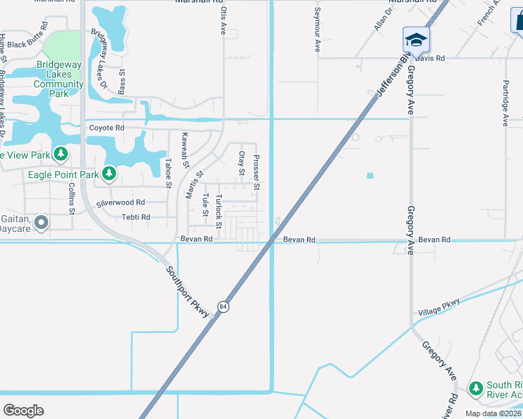 map of restaurants, bars, coffee shops, grocery stores, and more near 3985 Prosser Street in West Sacramento