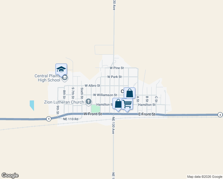 map of restaurants, bars, coffee shops, grocery stores, and more near 221 3rd Street in Claflin
