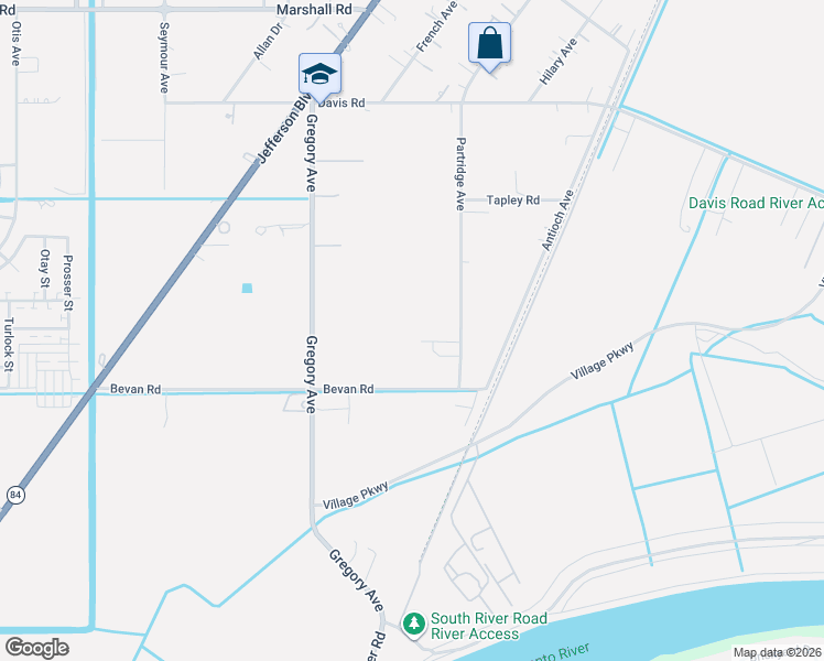 map of restaurants, bars, coffee shops, grocery stores, and more near 3940 Partridge Avenue in West Sacramento