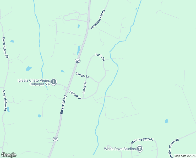 map of restaurants, bars, coffee shops, grocery stores, and more near 14469 Temple Lane in Culpeper