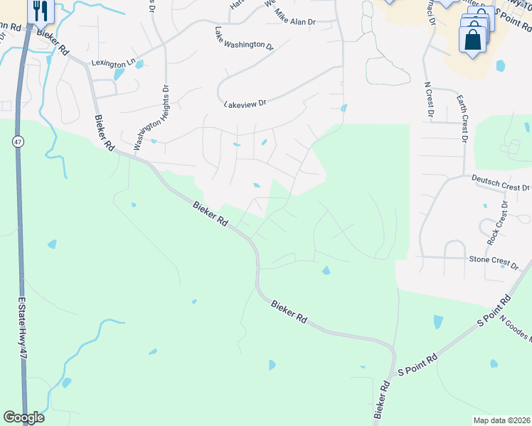 map of restaurants, bars, coffee shops, grocery stores, and more near 2290 Statten Drive in Washington