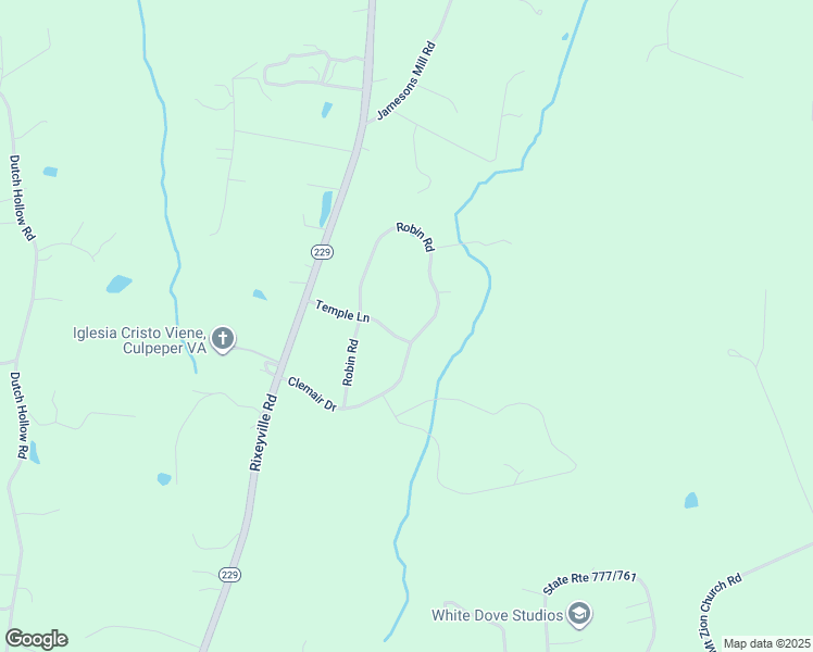 map of restaurants, bars, coffee shops, grocery stores, and more near 14469 Temple Lane in Culpeper