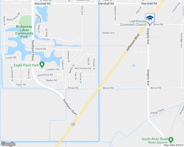 map of restaurants, bars, coffee shops, grocery stores, and more near 3255 San Vicente Road in West Sacramento