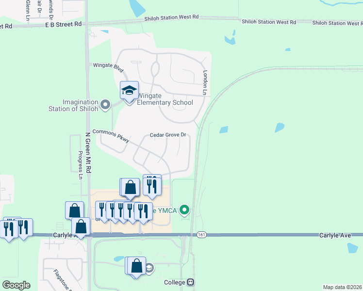 map of restaurants, bars, coffee shops, grocery stores, and more near 240 Longridge Circle in Belleville