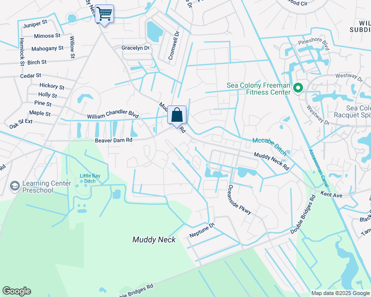 map of restaurants, bars, coffee shops, grocery stores, and more near 625 Driftwood Court in Frankford