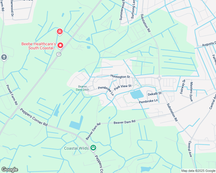 map of restaurants, bars, coffee shops, grocery stores, and more near 23910 Pembroke Lane in Millville