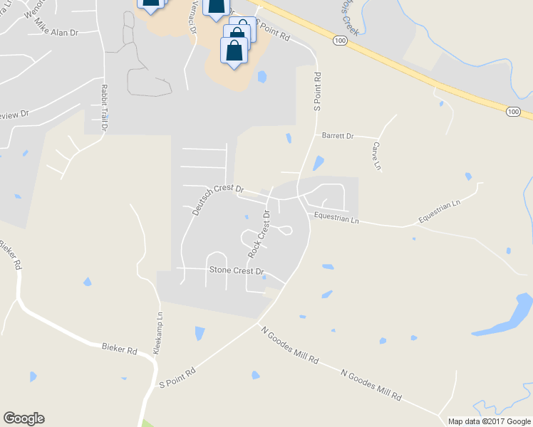 map of restaurants, bars, coffee shops, grocery stores, and more near 2909 Rock Crest Drive in Washington