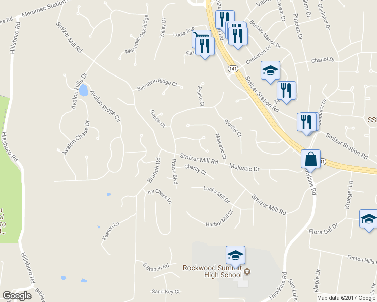 map of restaurants, bars, coffee shops, grocery stores, and more near 1875 Smizer Mill Road in Fenton