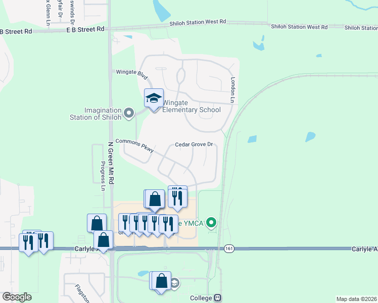 map of restaurants, bars, coffee shops, grocery stores, and more near 227 Sparrow Point Lane in Belleville