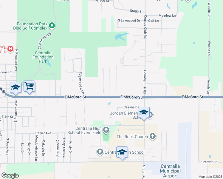map of restaurants, bars, coffee shops, grocery stores, and more near 1-51 Blackberry Run in Centralia