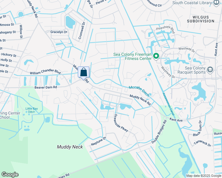 map of restaurants, bars, coffee shops, grocery stores, and more near 3607 Blue Heron Lane in Frankford