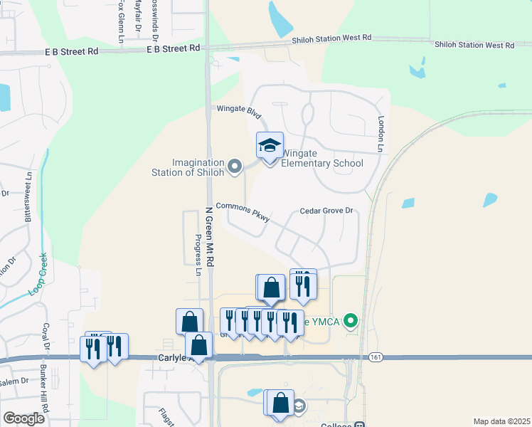 map of restaurants, bars, coffee shops, grocery stores, and more near 201 Turning Leaf Circle in Belleville