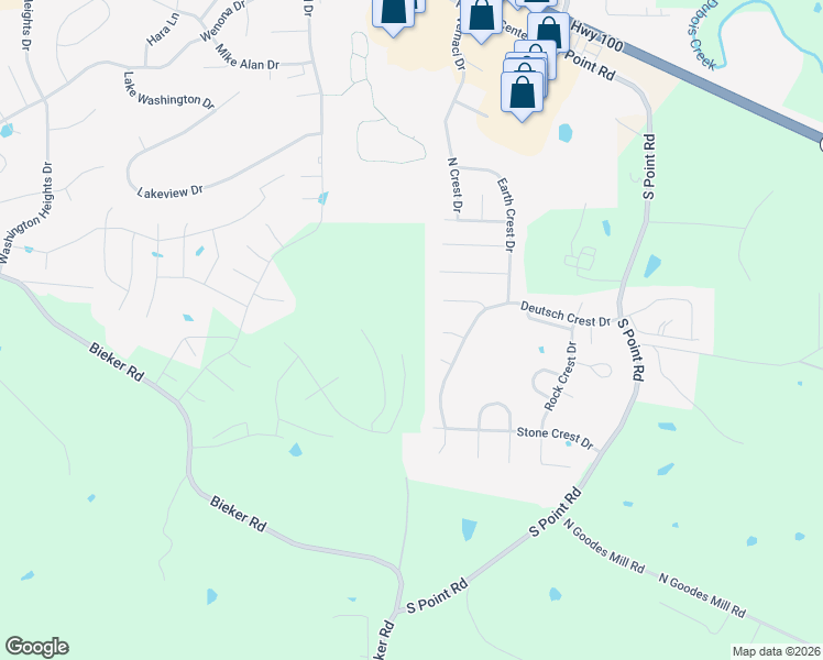 map of restaurants, bars, coffee shops, grocery stores, and more near 2331 Gold Crest Court in Washington