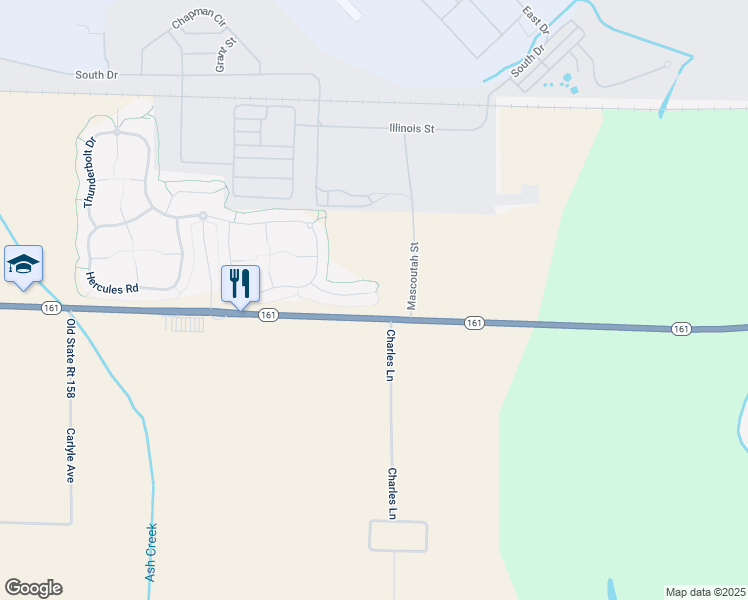 map of restaurants, bars, coffee shops, grocery stores, and more near 4536 Tweet Court in Scott Air Force Base