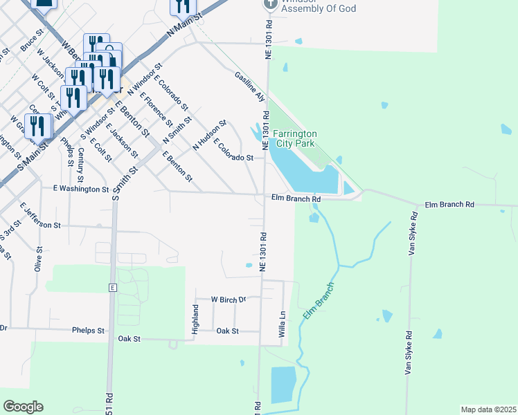 map of restaurants, bars, coffee shops, grocery stores, and more near 202 South County Line Road in Windsor
