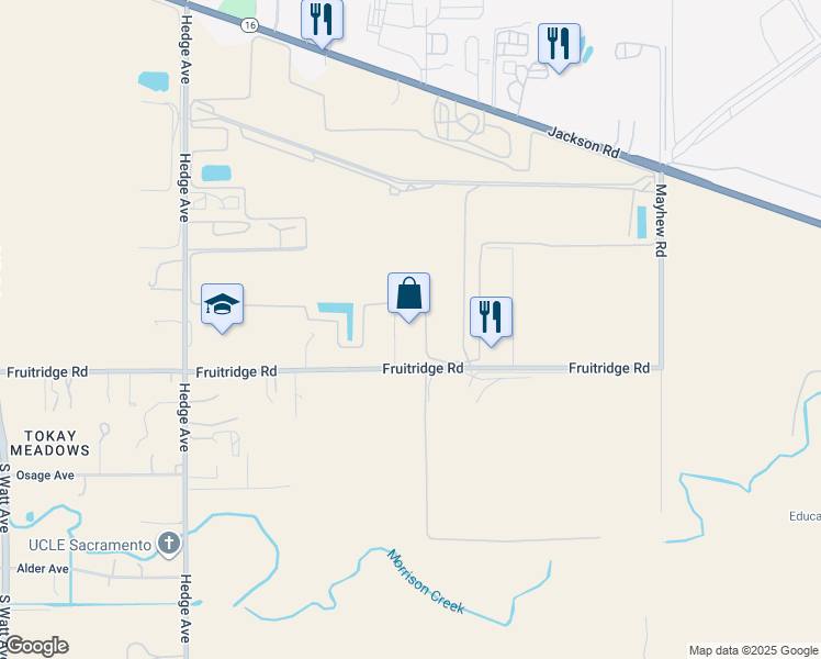 map of restaurants, bars, coffee shops, grocery stores, and more near 5467 Ballantine Street in Sacramento