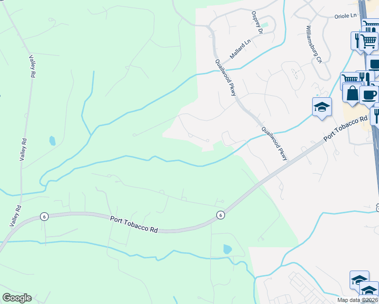 map of restaurants, bars, coffee shops, grocery stores, and more near 206 Morgans Ridge Court in La Plata