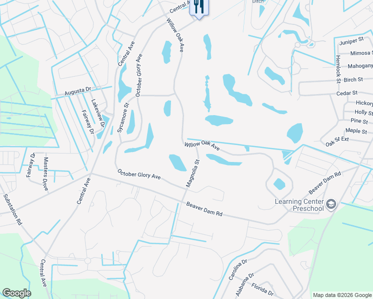 map of restaurants, bars, coffee shops, grocery stores, and more near 98 Willow Oak Avenue in Ocean View