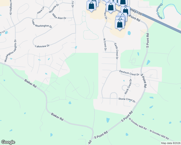 map of restaurants, bars, coffee shops, grocery stores, and more near 2329 Mountain Crest Court in Washington