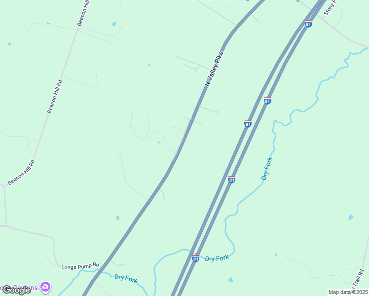 map of restaurants, bars, coffee shops, grocery stores, and more near 7630 North Valley Pike in Harrisonburg