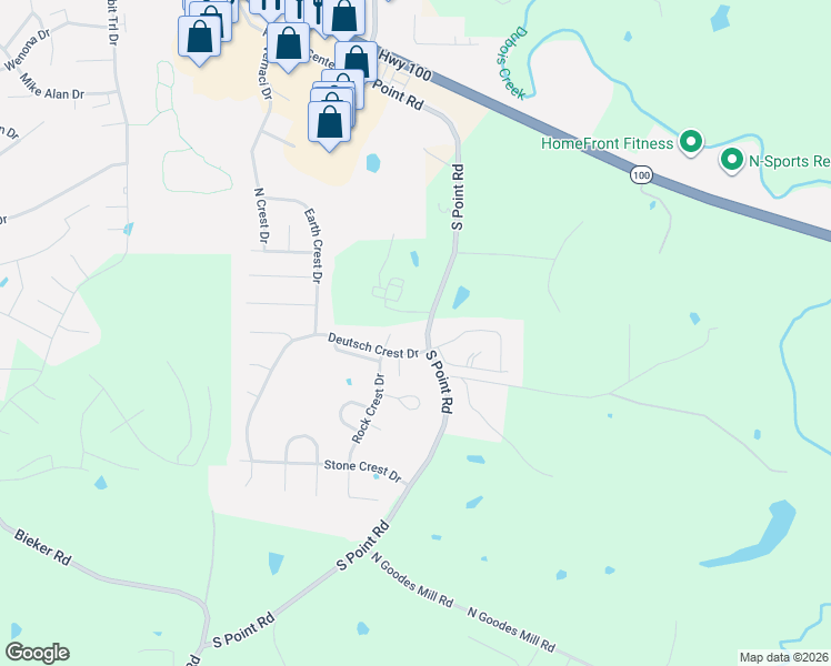 map of restaurants, bars, coffee shops, grocery stores, and more near 2909 Rock Crest Drive in Washington