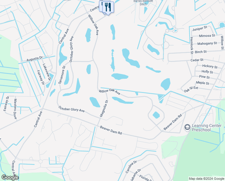 map of restaurants, bars, coffee shops, grocery stores, and more near 131 Willow Oak Avenue in Ocean View