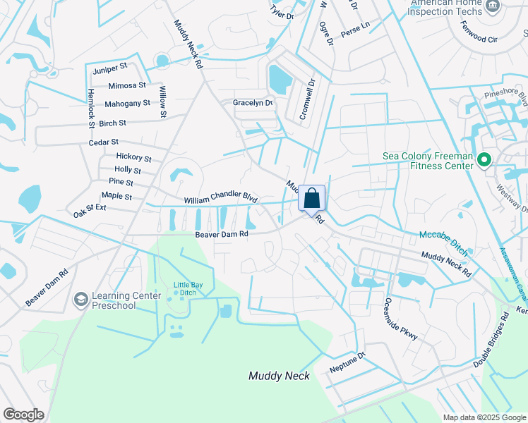 map of restaurants, bars, coffee shops, grocery stores, and more near 38 Greenport Lane in Ocean View