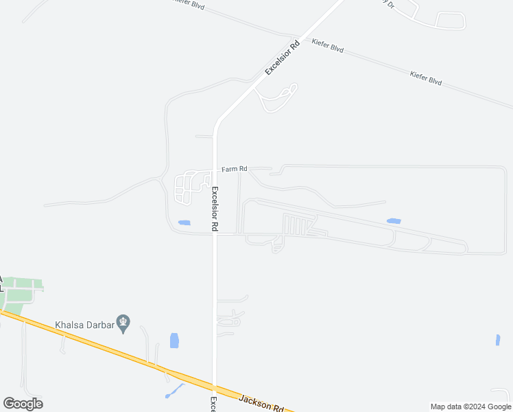 map of restaurants, bars, coffee shops, grocery stores, and more near 5305 Excelsior Road in Sacramento