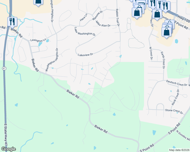 map of restaurants, bars, coffee shops, grocery stores, and more near 2286 Statten Drive in Washington