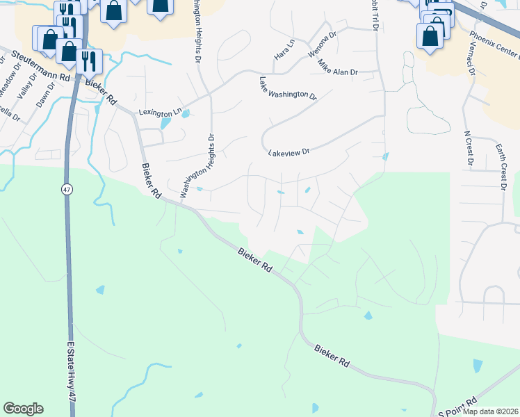 map of restaurants, bars, coffee shops, grocery stores, and more near 2913 Shirley Close Road in Washington