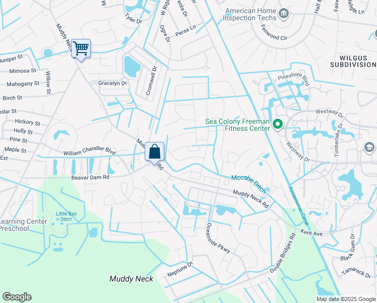 map of restaurants, bars, coffee shops, grocery stores, and more near 30 Scarborough Lane in Ocean View