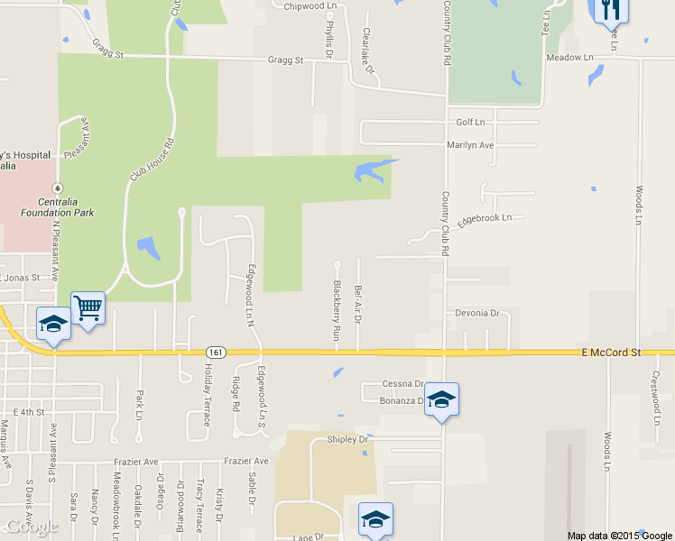 map of restaurants, bars, coffee shops, grocery stores, and more near 51 Blackberry Run in Centralia