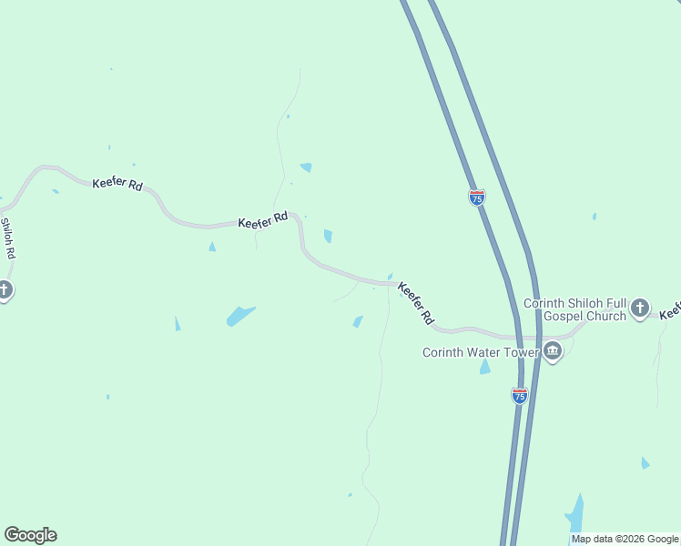 map of restaurants, bars, coffee shops, grocery stores, and more near 4355 Keefer Rd in Corinth