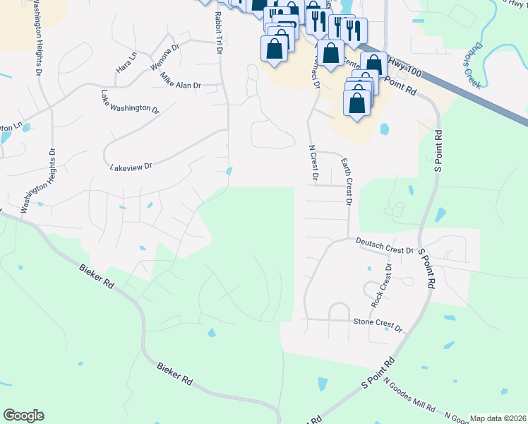 map of restaurants, bars, coffee shops, grocery stores, and more near in Washington