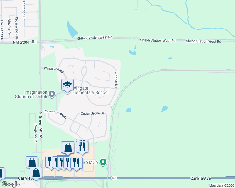 map of restaurants, bars, coffee shops, grocery stores, and more near 2662 Welsch Drive in Belleville