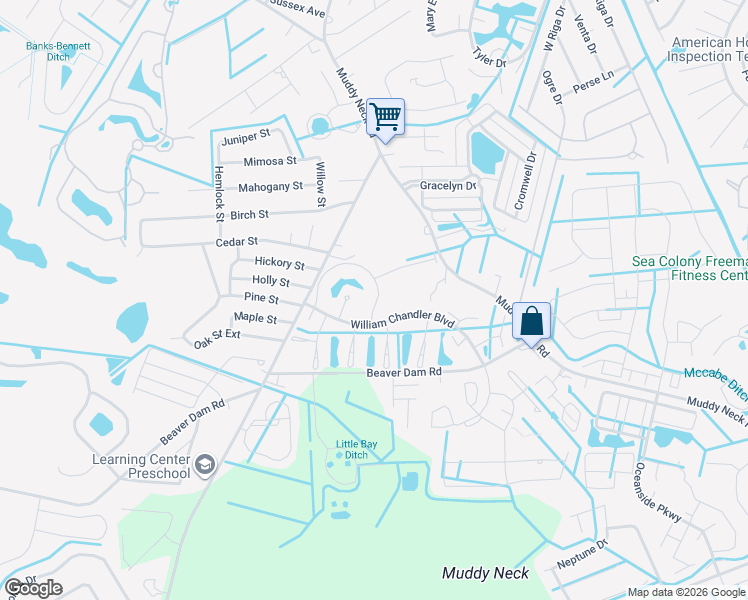 map of restaurants, bars, coffee shops, grocery stores, and more near 37960 Greenwich Lane in Ocean View