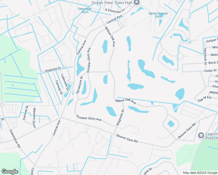 map of restaurants, bars, coffee shops, grocery stores, and more near 84 Willow Oak Avenue in Ocean View