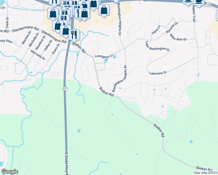 map of restaurants, bars, coffee shops, grocery stores, and more near 1841 Kaleb Court in Washington