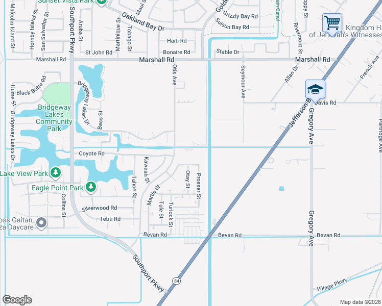 map of restaurants, bars, coffee shops, grocery stores, and more near 3775 Otis Avenue in West Sacramento
