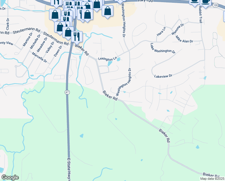 map of restaurants, bars, coffee shops, grocery stores, and more near 1841 Kaleb Court in Washington