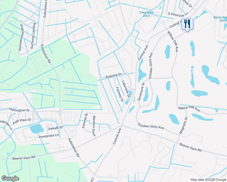 map of restaurants, bars, coffee shops, grocery stores, and more near 13 Golden Eagle Drive in Ocean View