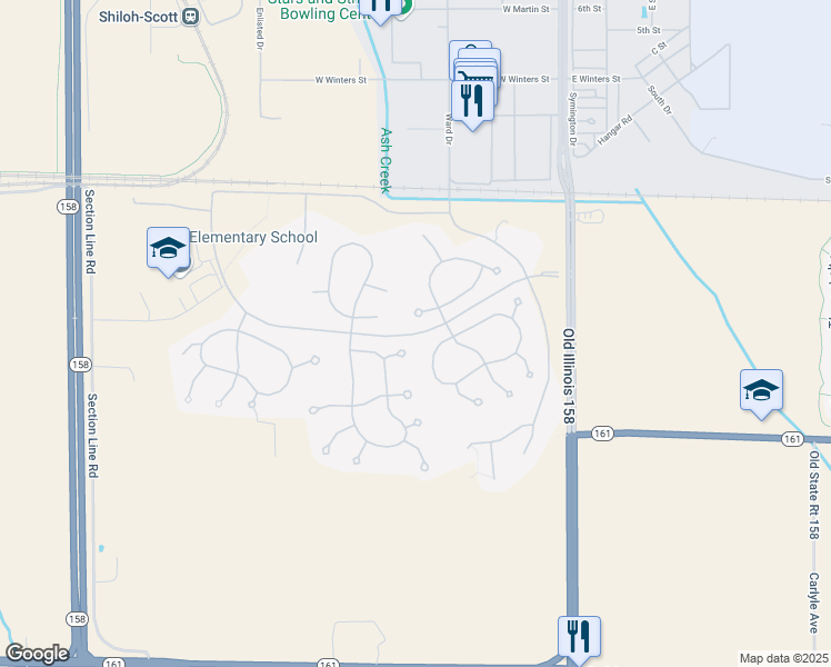 map of restaurants, bars, coffee shops, grocery stores, and more near 4732 Patriots Drive in Belleville