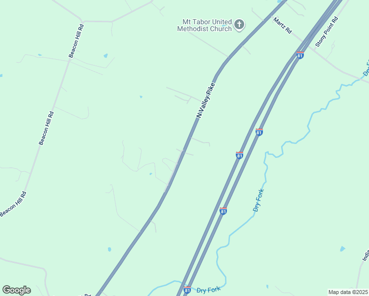 map of restaurants, bars, coffee shops, grocery stores, and more near 7743 North Valley Pike in Harrisonburg
