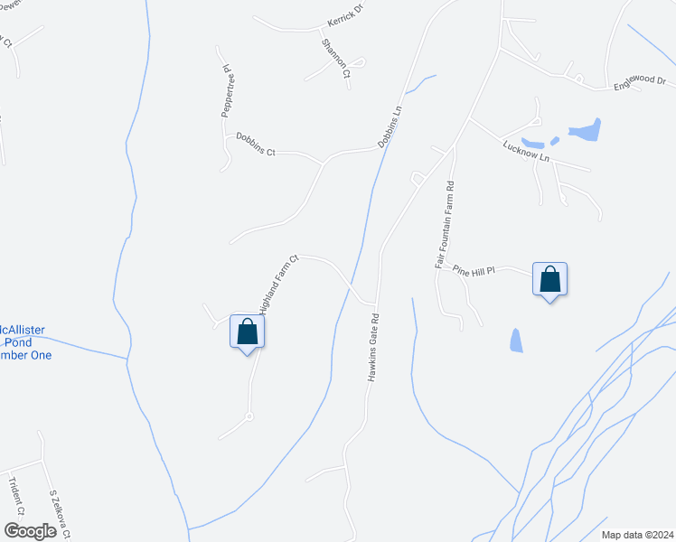 map of restaurants, bars, coffee shops, grocery stores, and more near 499 Highland Farm Court in La Plata
